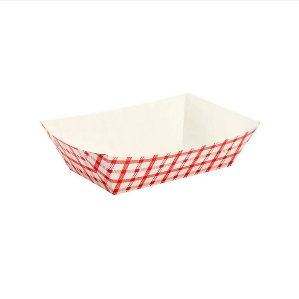 VINTAGE DISPOSABLE PAPER FOOD TRAY VFT200 ( 250 PCS ) - Red Check